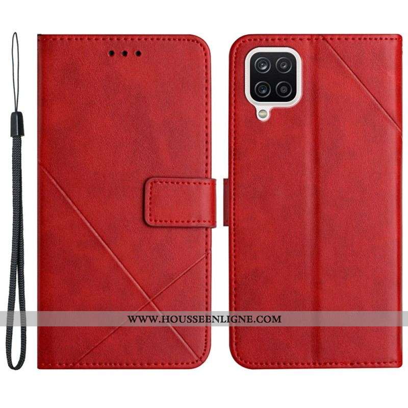 Housse Samsung Galaxy A12 / M12 Style Cuir Géo X Design