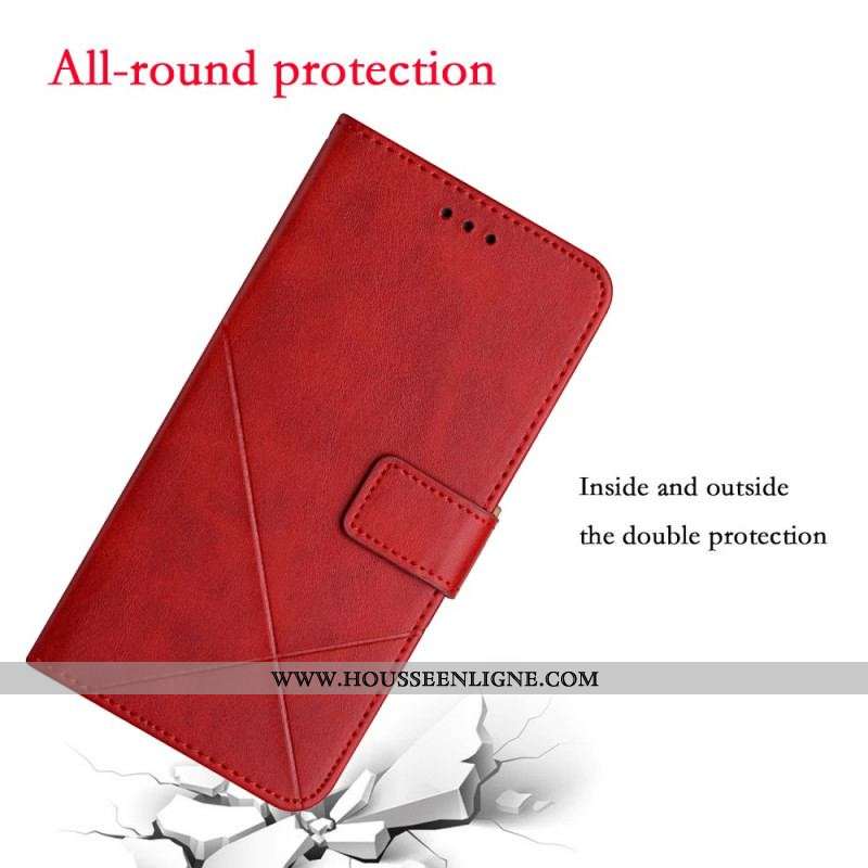 Housse Samsung Galaxy A12 / M12 Style Cuir Géo X Design