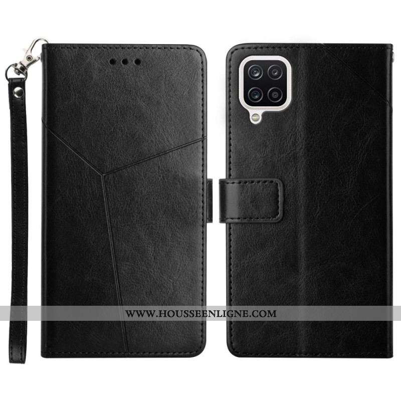 Housse Samsung Galaxy A12 / M12 Style Cuir Géo Y Design