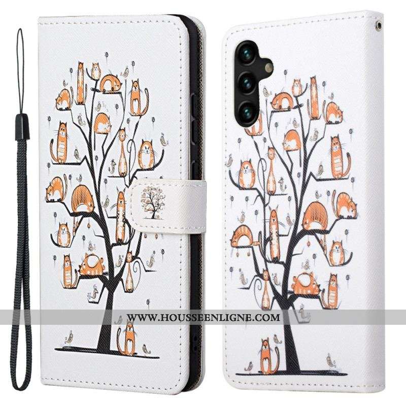 Housse Samsung Galaxy A13 5G / 04s Funky Cats à Lanière