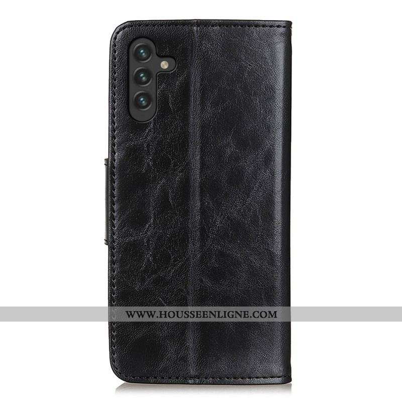 Housse Samsung Galaxy A13 5G / A04s Cuir Fendu Fermoir Réversible