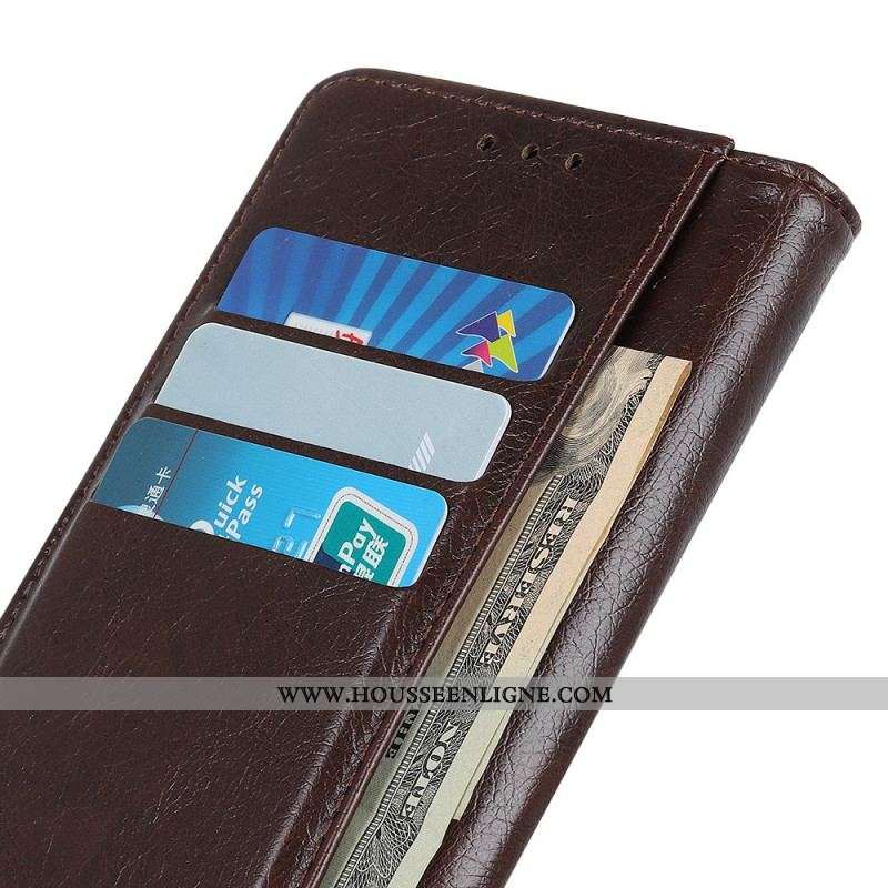 Housse Samsung Galaxy A13 5G / A04s Cuir Fendu Nappa Rivets