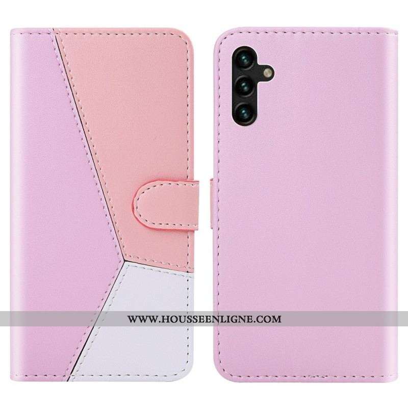 Housse Samsung Galaxy A13 5G / A04s Effet Cuir Tricolore
