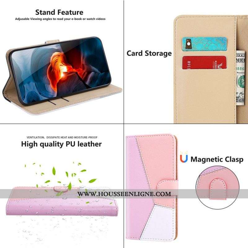 Housse Samsung Galaxy A13 5G / A04s Effet Cuir Tricolore
