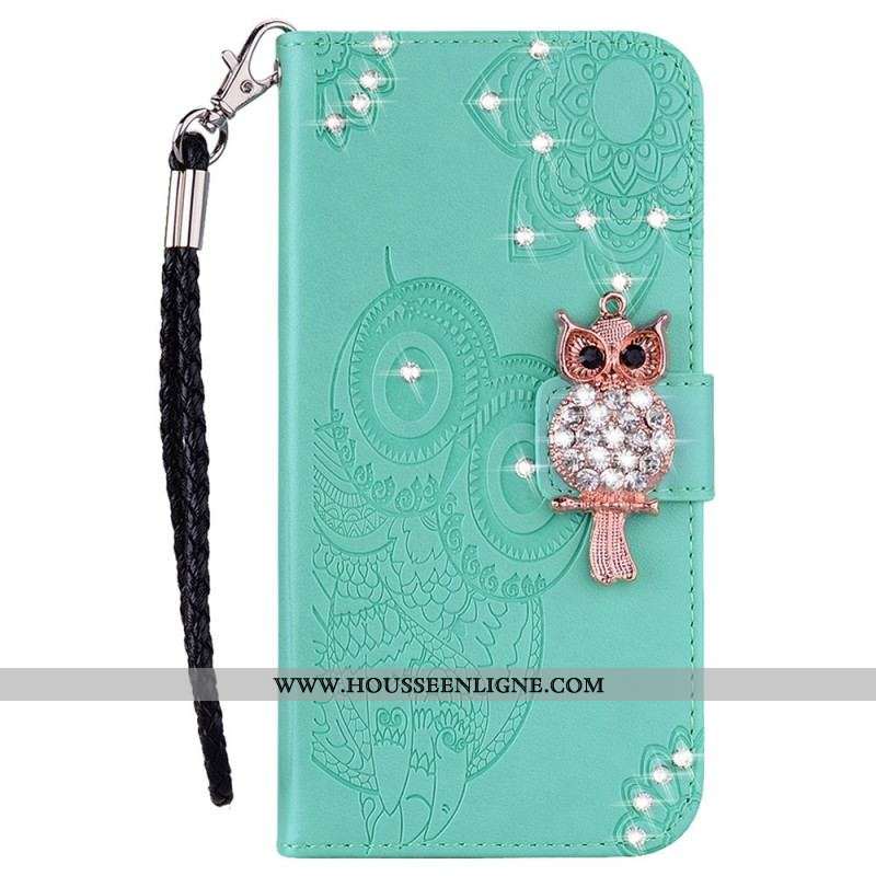 Housse Samsung Galaxy A13 5G / A04s Hibou Mandala et Breloque