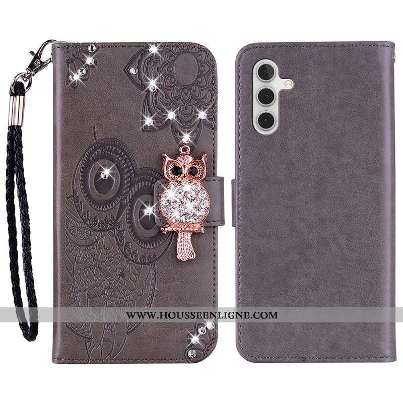 Housse Samsung Galaxy A13 5G / A04s Hibou Mandala et Breloque