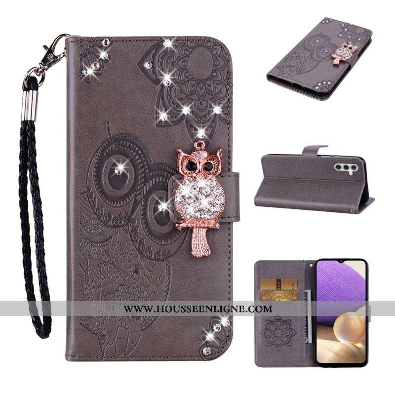 Housse Samsung Galaxy A13 5G / A04s Hibou Mandala et Breloque