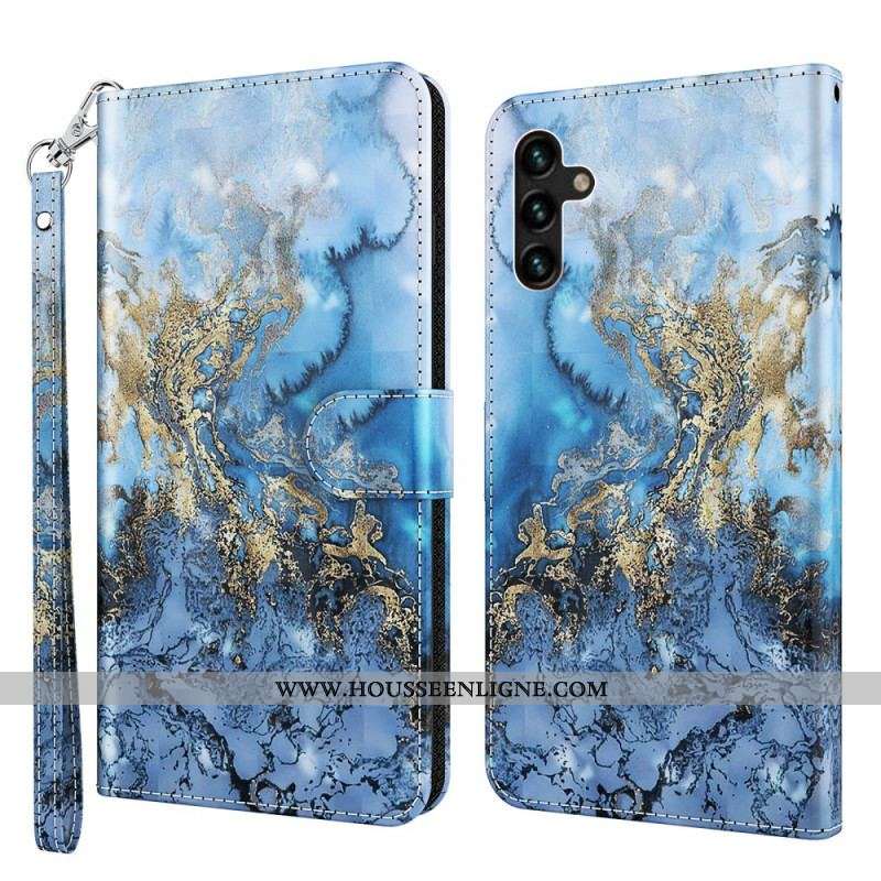 Housse Samsung Galaxy A13 5G / A04s Marbre Design avec Lanière