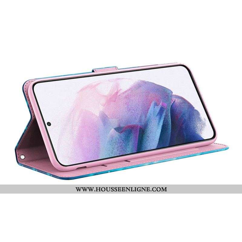 Housse Samsung Galaxy A13 5G / A04s Papillons Bleus Volants