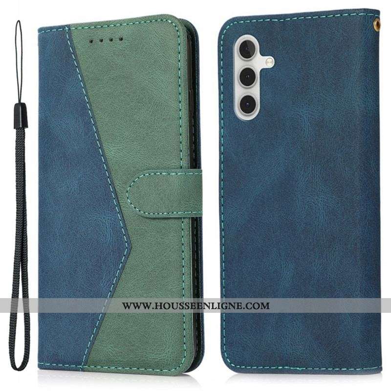 Housse Samsung Galaxy A13 5G / A04s Simili Cuir Bicolore Triangle