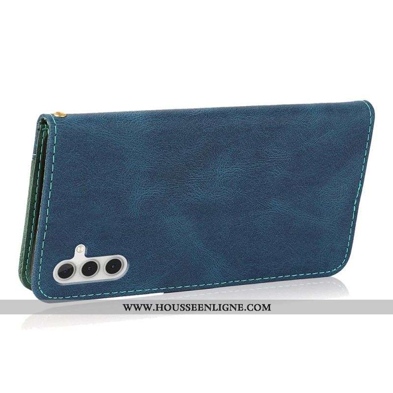 Housse Samsung Galaxy A13 5G / A04s Simili Cuir Bicolore Triangle