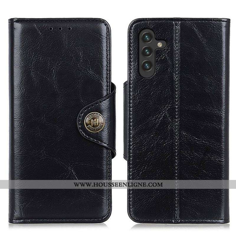 Housse Samsung Galaxy A13 5G / A04s Simili Cuir Bouton Verni