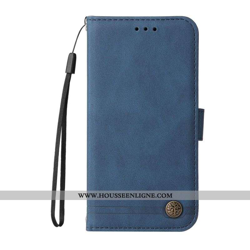 Housse Samsung Galaxy A13 5G / A04s Simili Cuir Rivet et Lanière