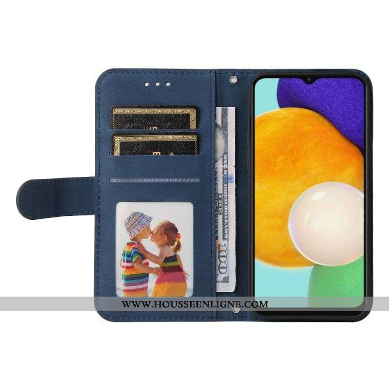 Housse Samsung Galaxy A13 5G / A04s Simili Cuir Rivet et Lanière