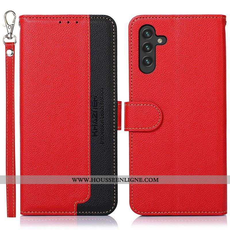 Housse Samsung Galaxy A13 5G / A04s Style Litchi RFID KHAZNEH
