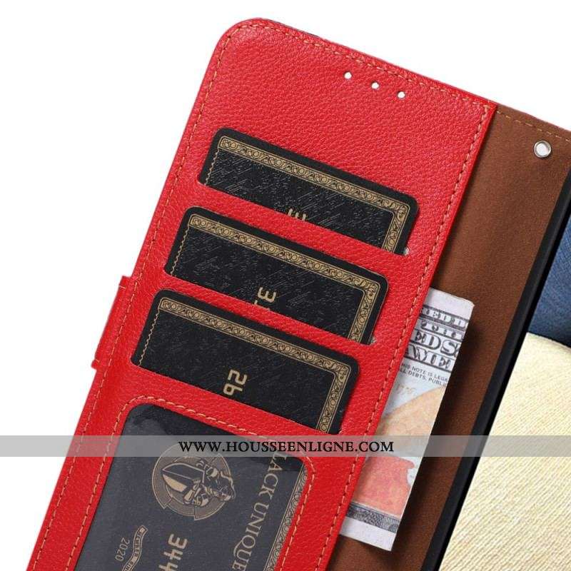 Housse Samsung Galaxy A13 5G / A04s Style Litchi RFID KHAZNEH