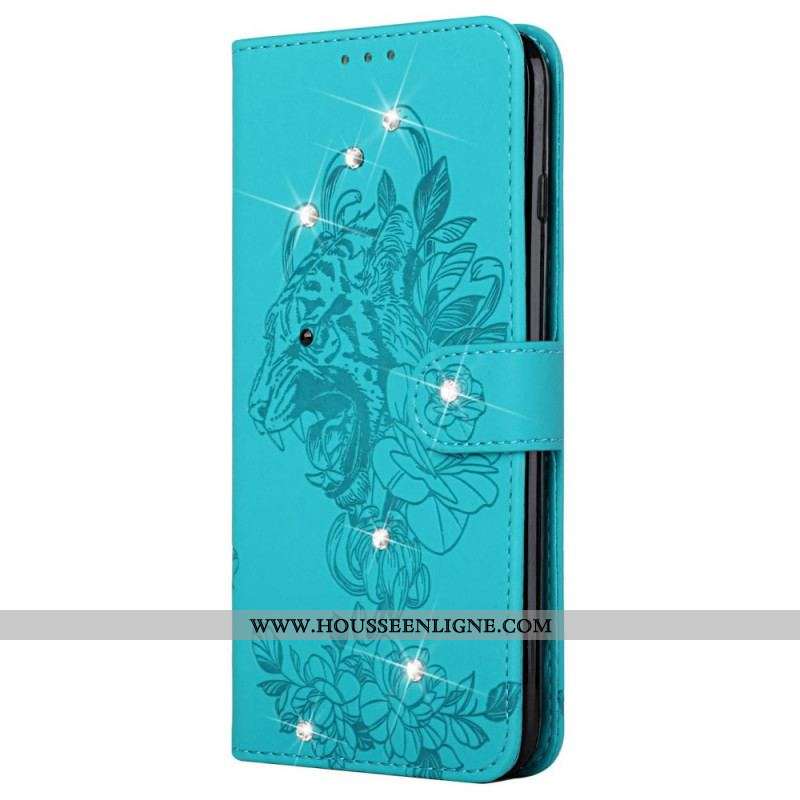 Housse Samsung Galaxy A13 5G / A04s Tigre Baroque et Diamants