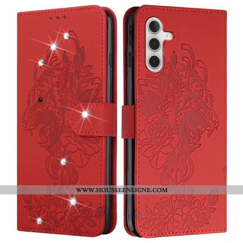 Housse Samsung Galaxy A13 5G / A04s Tigre Baroque et Diamants