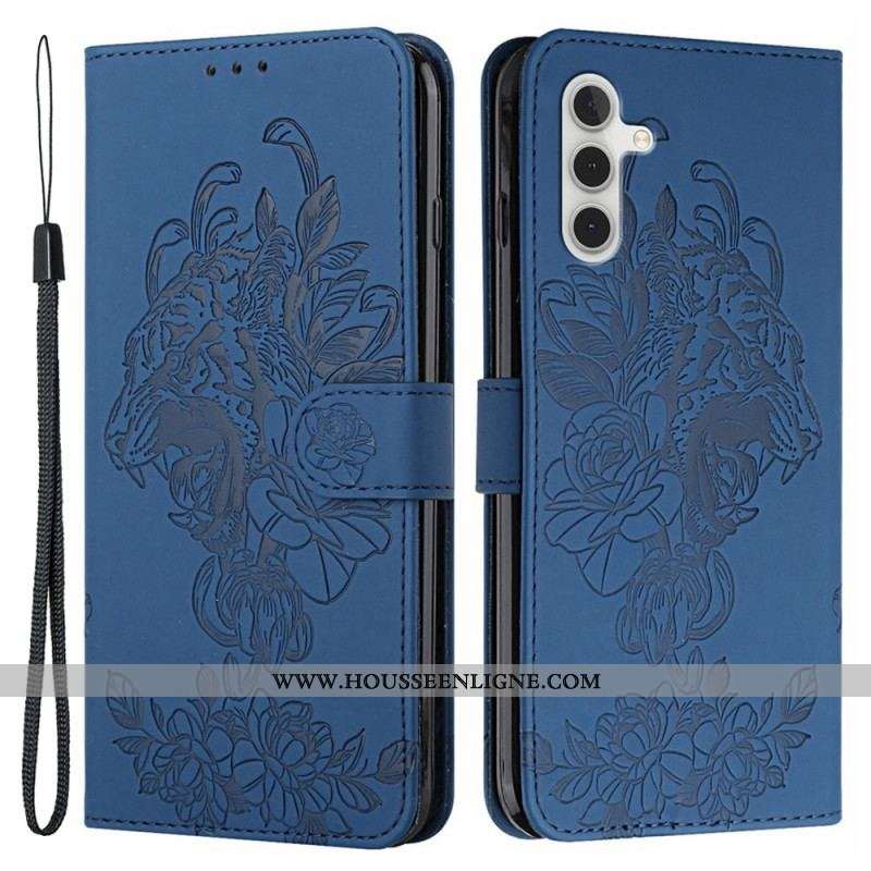 Housse Samsung Galaxy A13 5G / A04s Tigre Baroque à Lanière