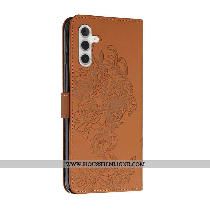 Housse Samsung Galaxy A13 5G / A04s Tigre Baroque à Lanière