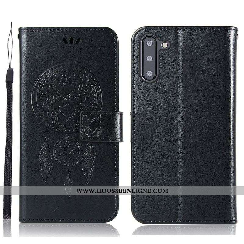 Housse Samsung Galaxy A13 5G / A04s effet cuir Attrape Rêves Hibou