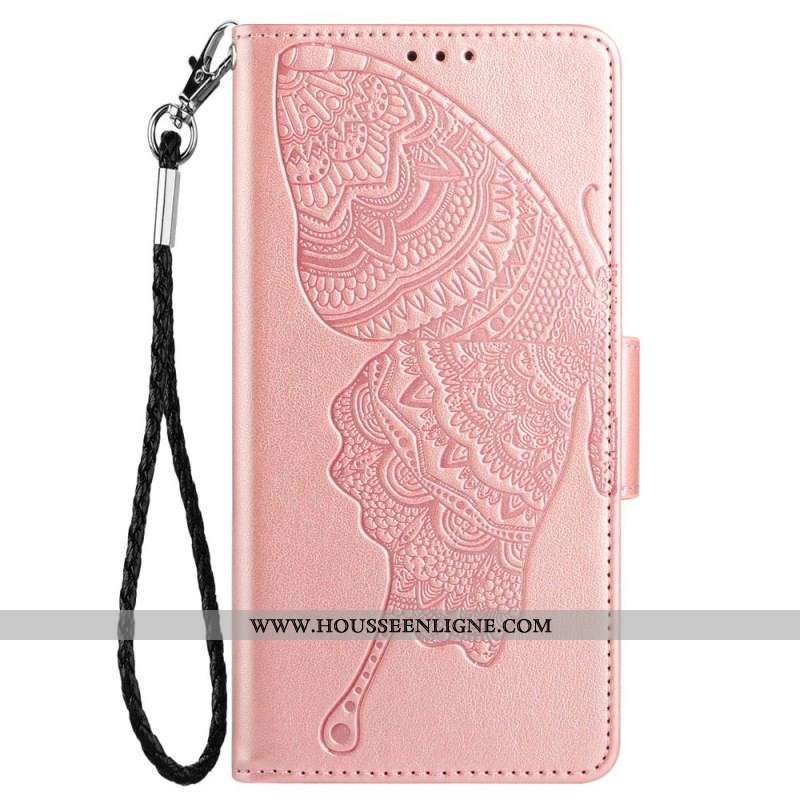 Housse Samsung Galaxy A13 Bicolore Papillon à Lanière