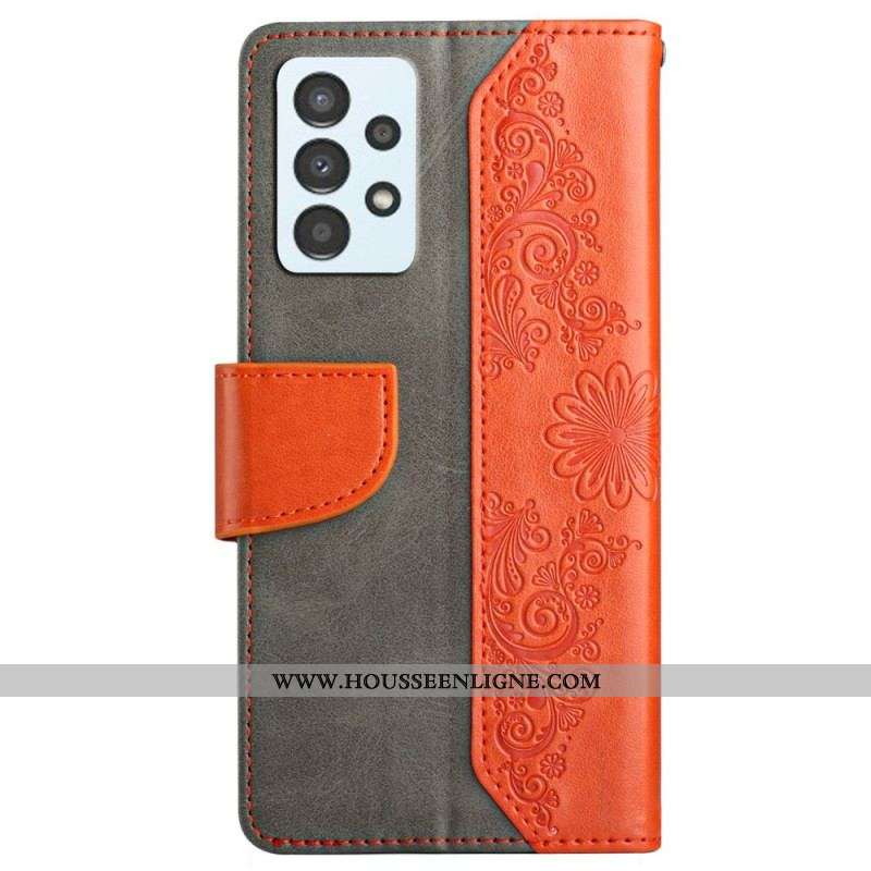 Housse Samsung Galaxy A13 Bicolore Papillon à Lanière