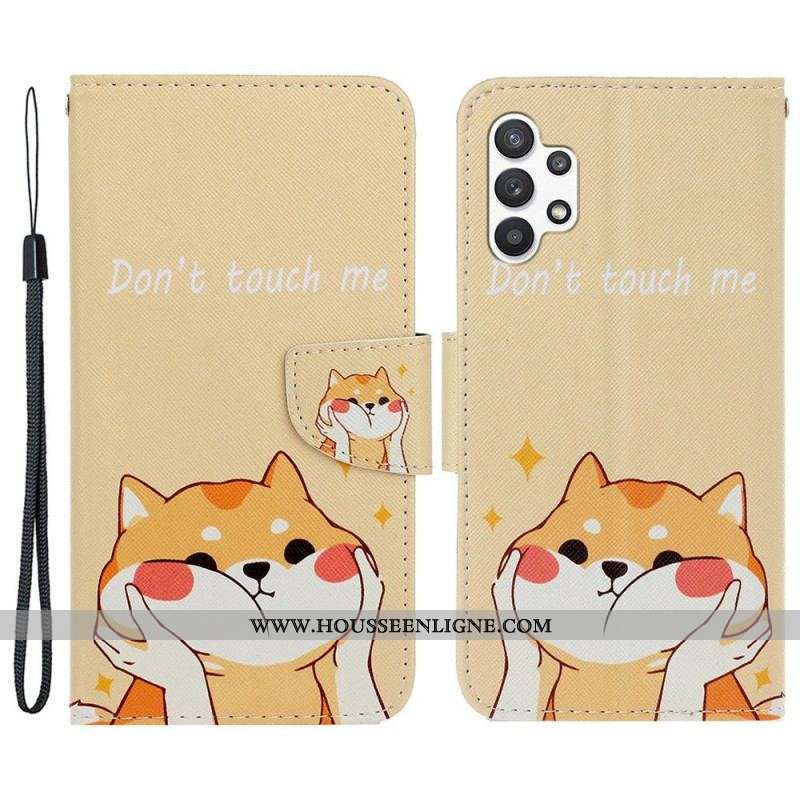 Housse Samsung Galaxy A13 Chat Don't Touch Me à Lanière