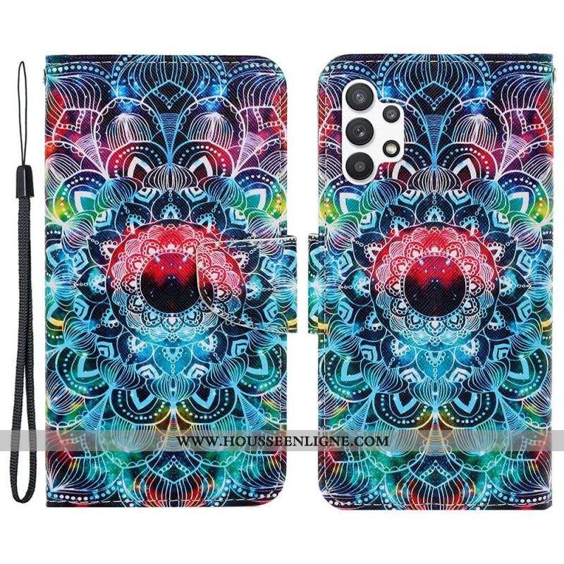 Housse Samsung Galaxy A13 Flashy Mandala à Lanière