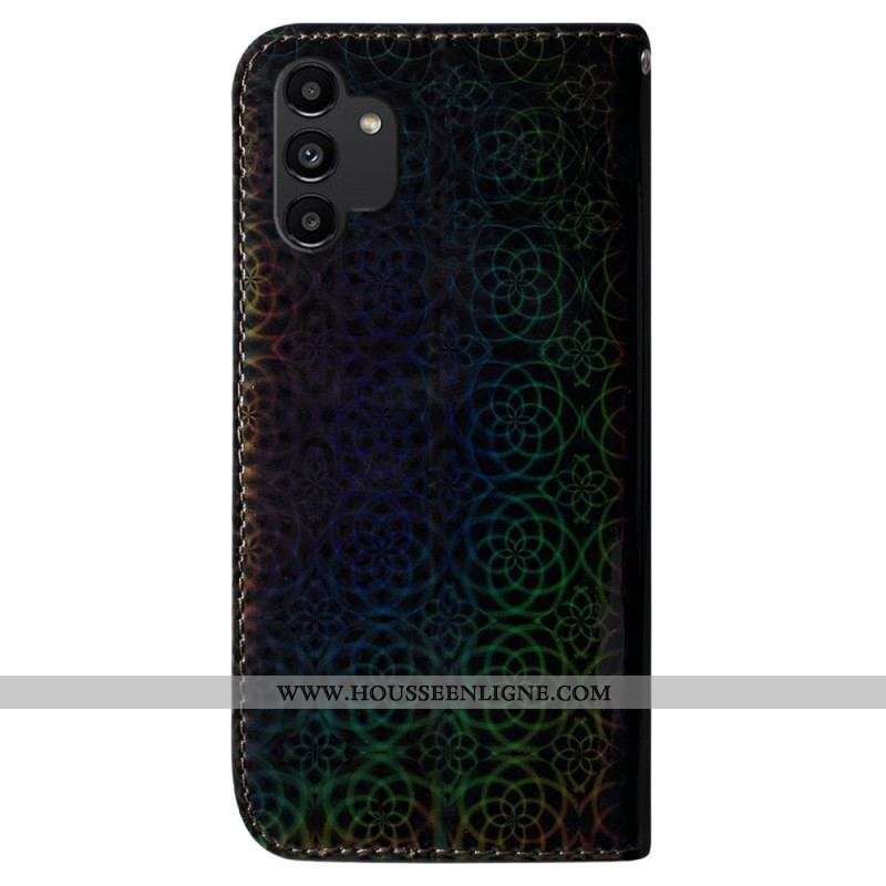 Housse Samsung Galaxy A13 Fleurs Psychédéliques à Lanière