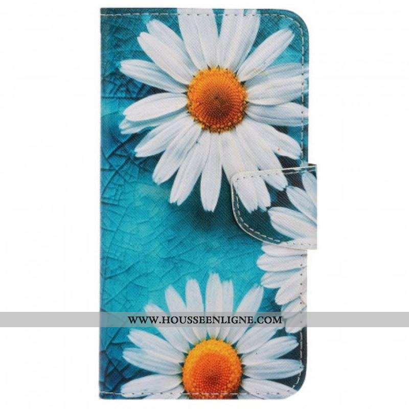 Housse Samsung Galaxy A13 Marguerites à Lanière