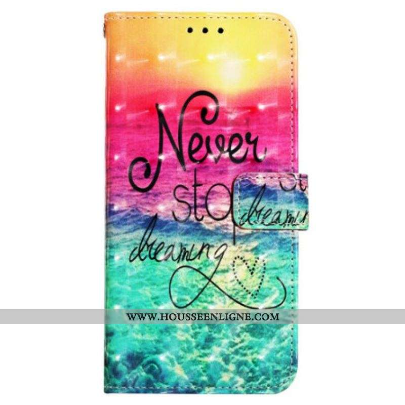 Housse Samsung Galaxy A13 Never Stop Dreaming à Lanière