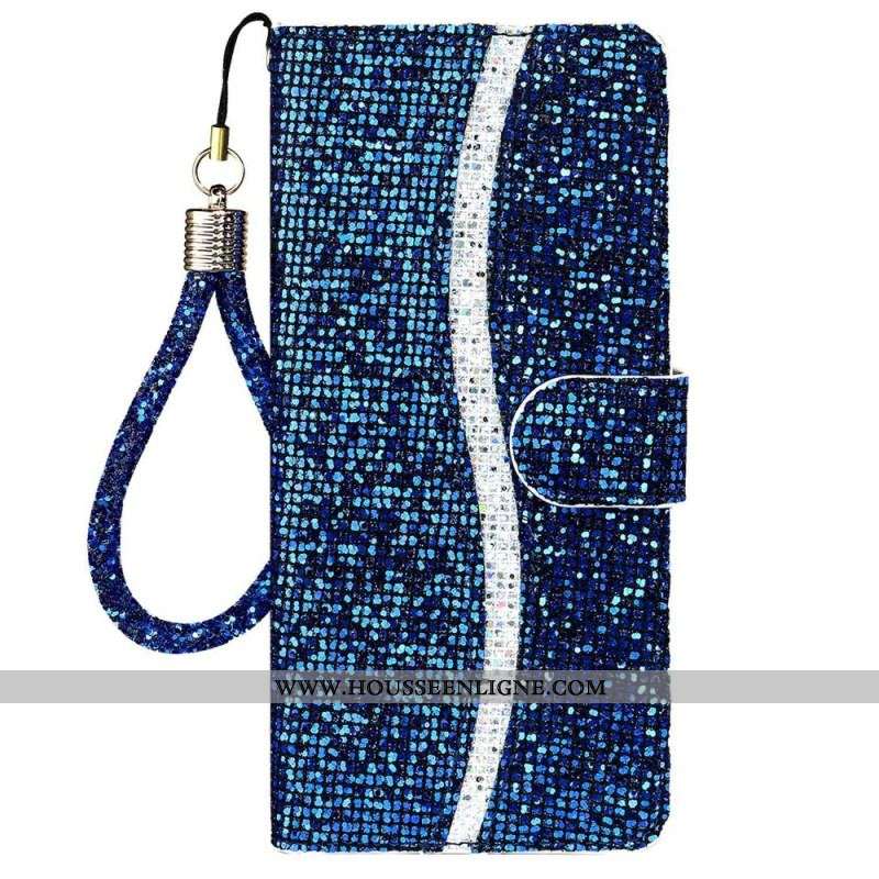 Housse Samsung Galaxy A13 Paillettes à Lanière