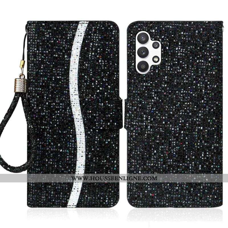 Housse Samsung Galaxy A13 Paillettes à Lanière