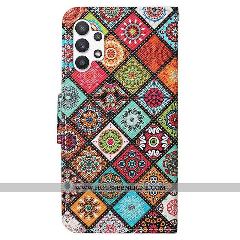 Housse Samsung Galaxy A13 Patchwork avec Lanière