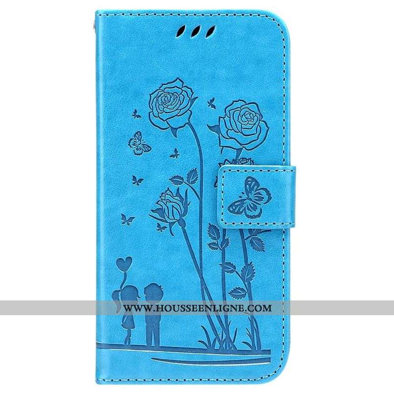Housse Samsung Galaxy A13 Roses Romantiques à Lanière