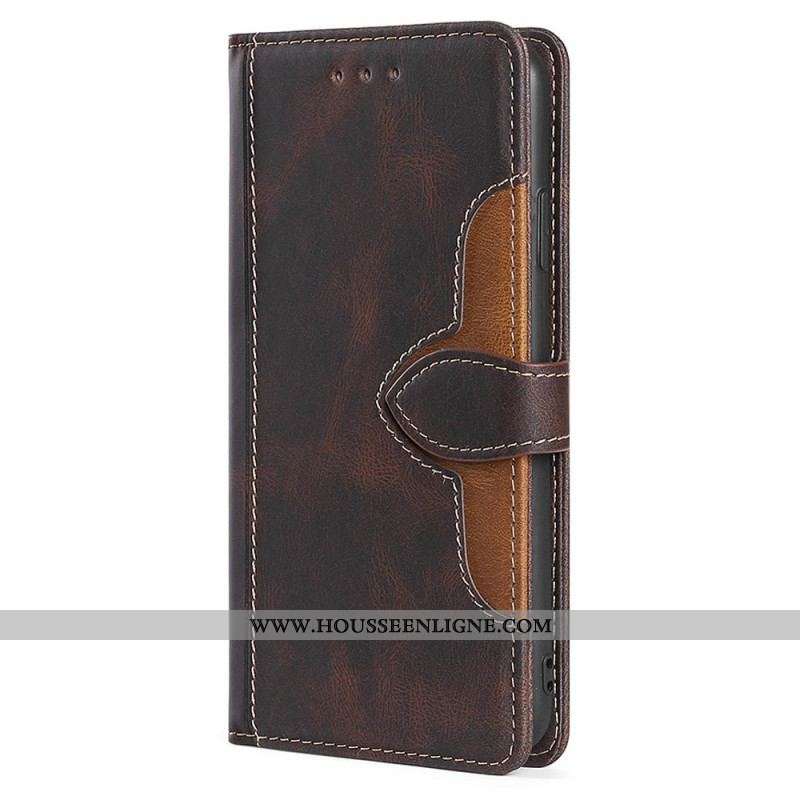 Housse Samsung Galaxy A13 Simili Cuir Bicolore Stylish