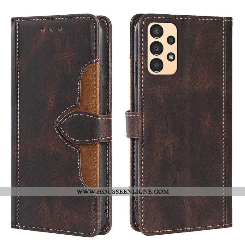 Housse Samsung Galaxy A13 Simili Cuir Bicolore Stylish