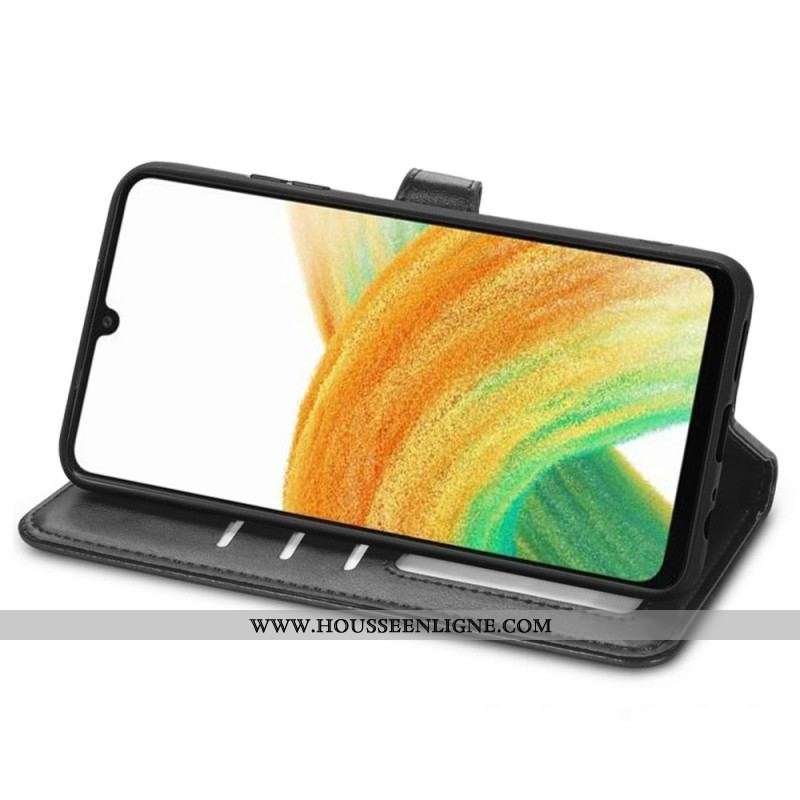 Housse Samsung Galaxy A13 Simili Cuir et Fermoir Vintage
