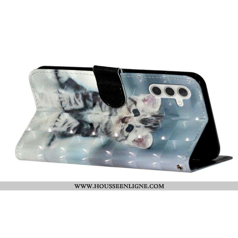 Housse Samsung Galaxy A14 5G / A14 Chaton à Lanière