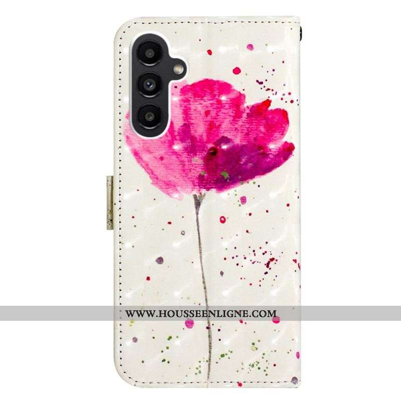 Housse Samsung Galaxy A14 5G / A14 Coquelicot à Lanière