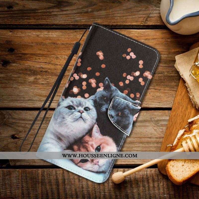Housse Samsung Galaxy A14 5G / A14 Que des Chats à Lanière