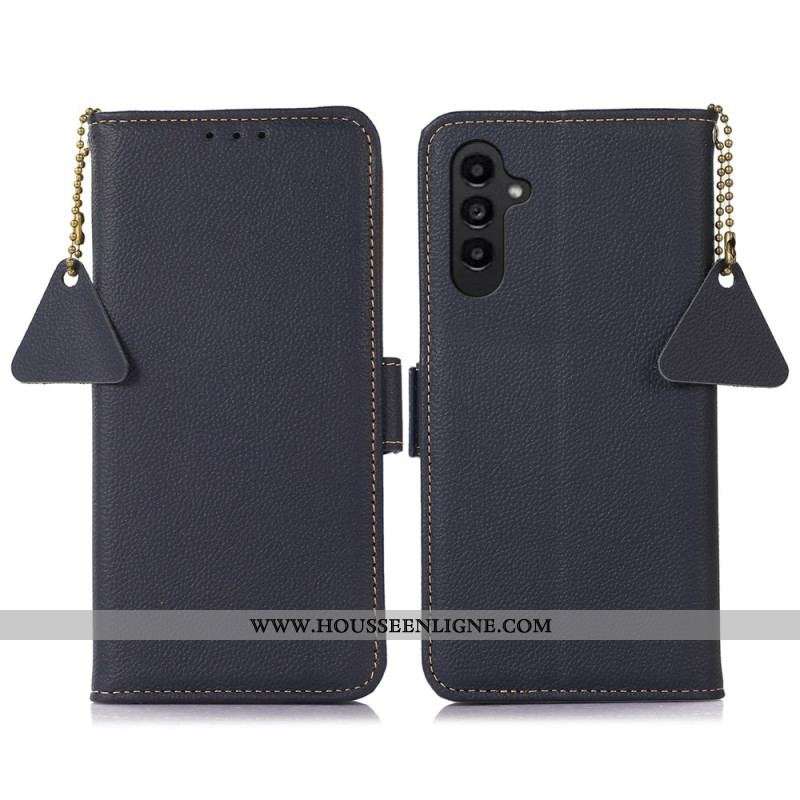 Housse Samsung Galaxy A14 5G / A14 Véritable Cuir RFID