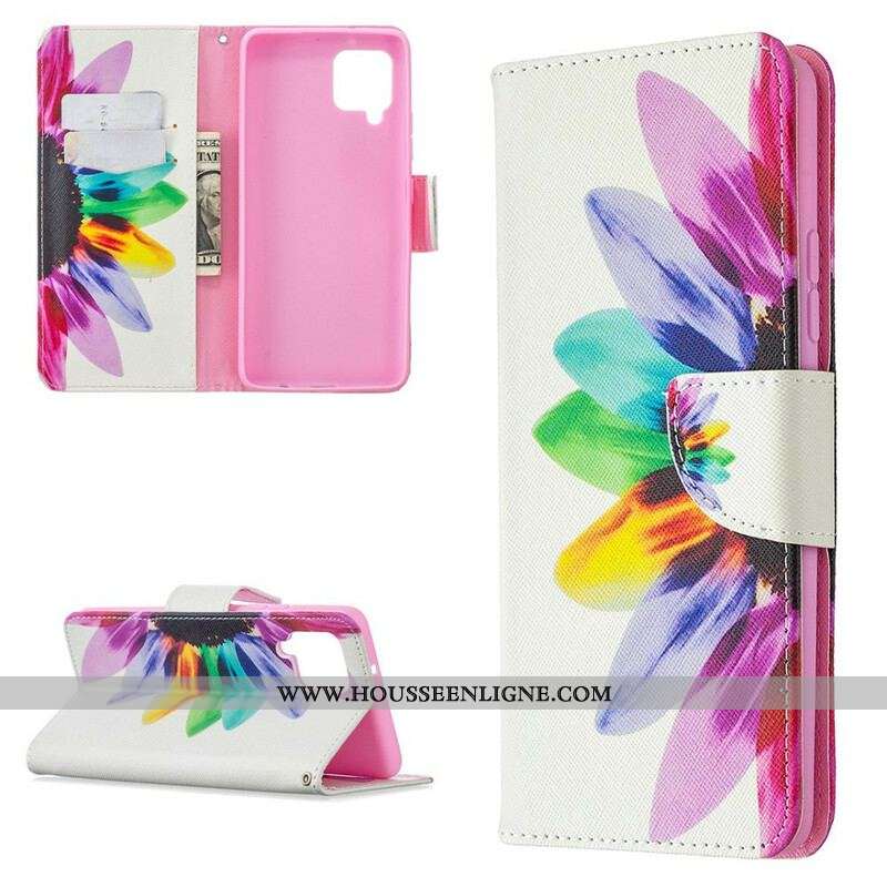 Housse Samsung Galaxy A42 5G Fleur Aquarelle