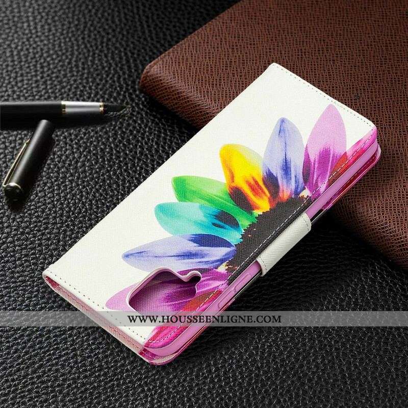 Housse Samsung Galaxy A42 5G Fleur Aquarelle