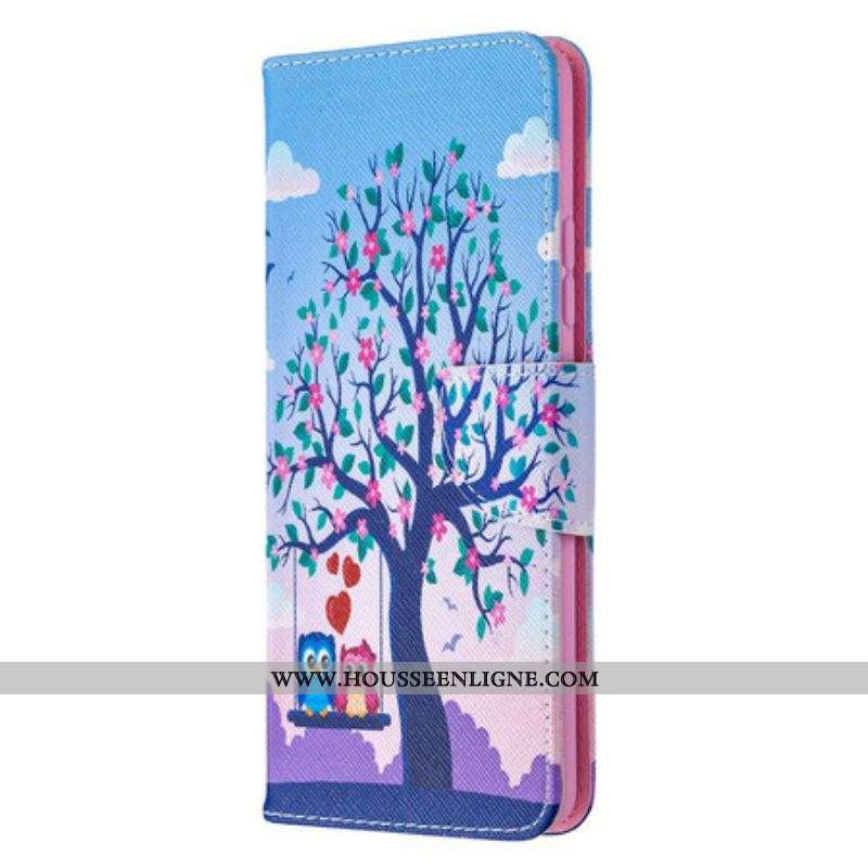 Housse Samsung Galaxy A42 5G Hiboux Sur La Balançoire