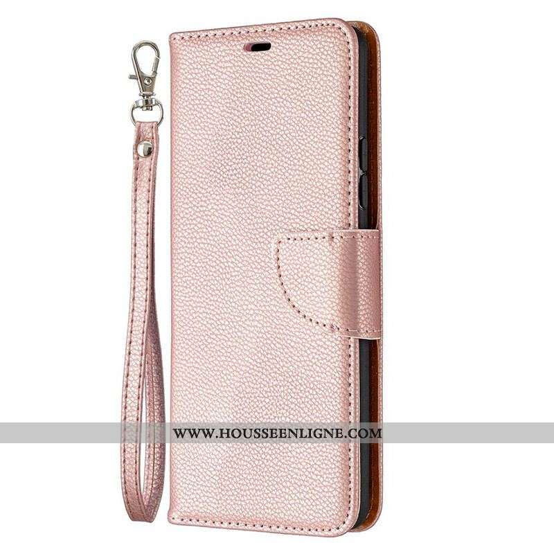 Housse Samsung Galaxy A42 5G Litchi Rabat Oblique