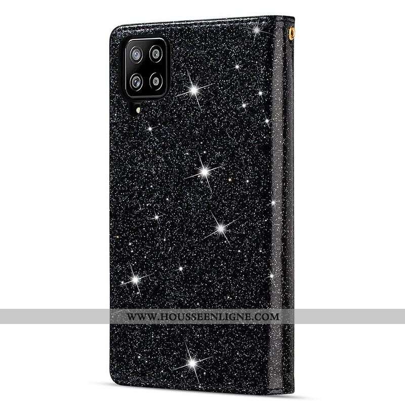 Housse Samsung Galaxy A42 5G Paillettes Portefeuille Zip