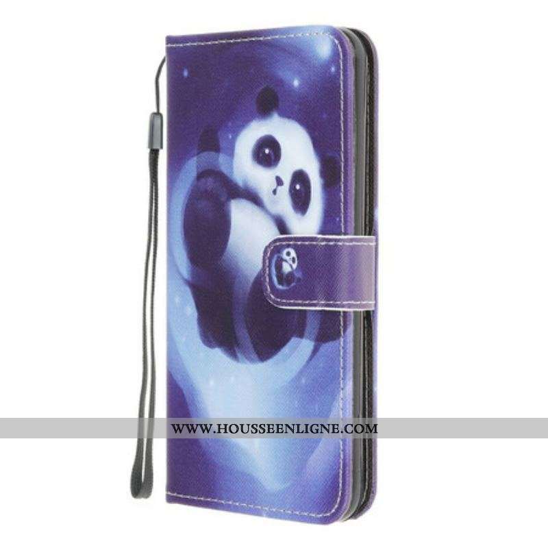 Housse Samsung Galaxy A42 5G Panda Space à Lanière