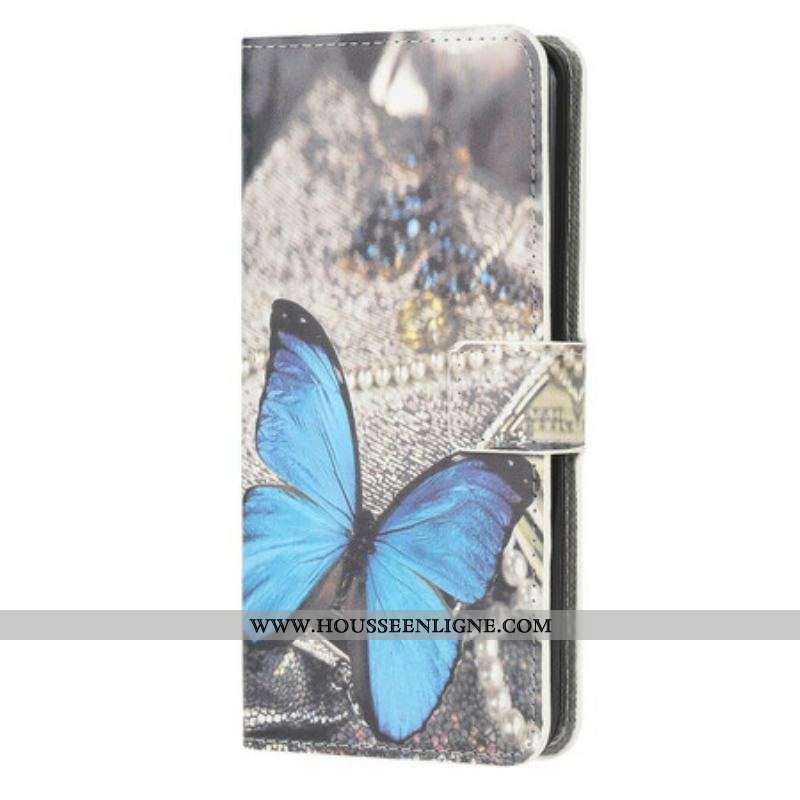 Housse Samsung Galaxy A42 5G Papillon Prestige Bleu